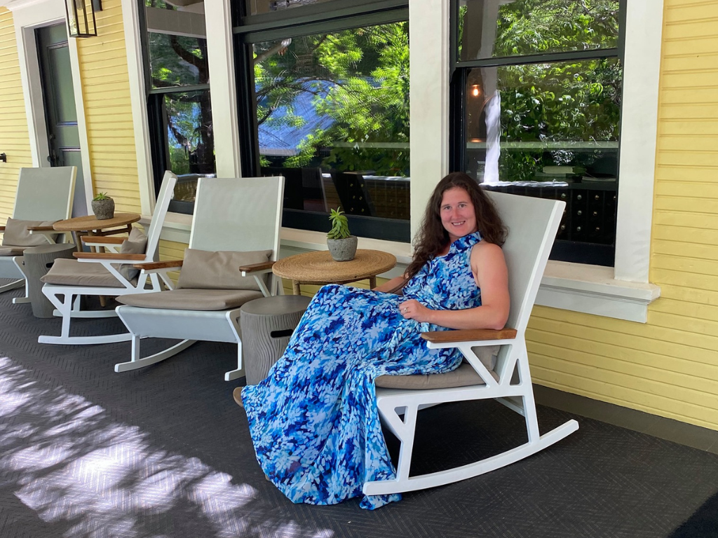 Stacy on rocking chair